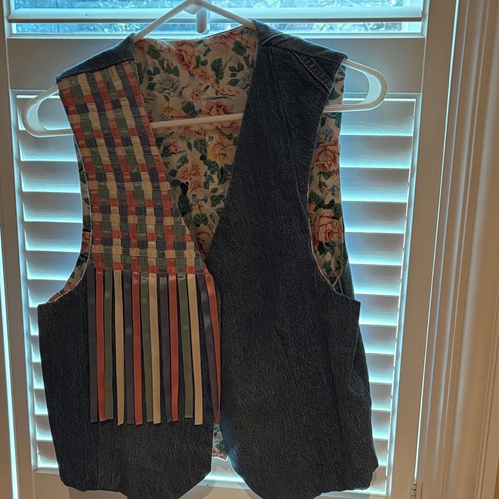 Art Show Colorful Patchwork Denim Vest